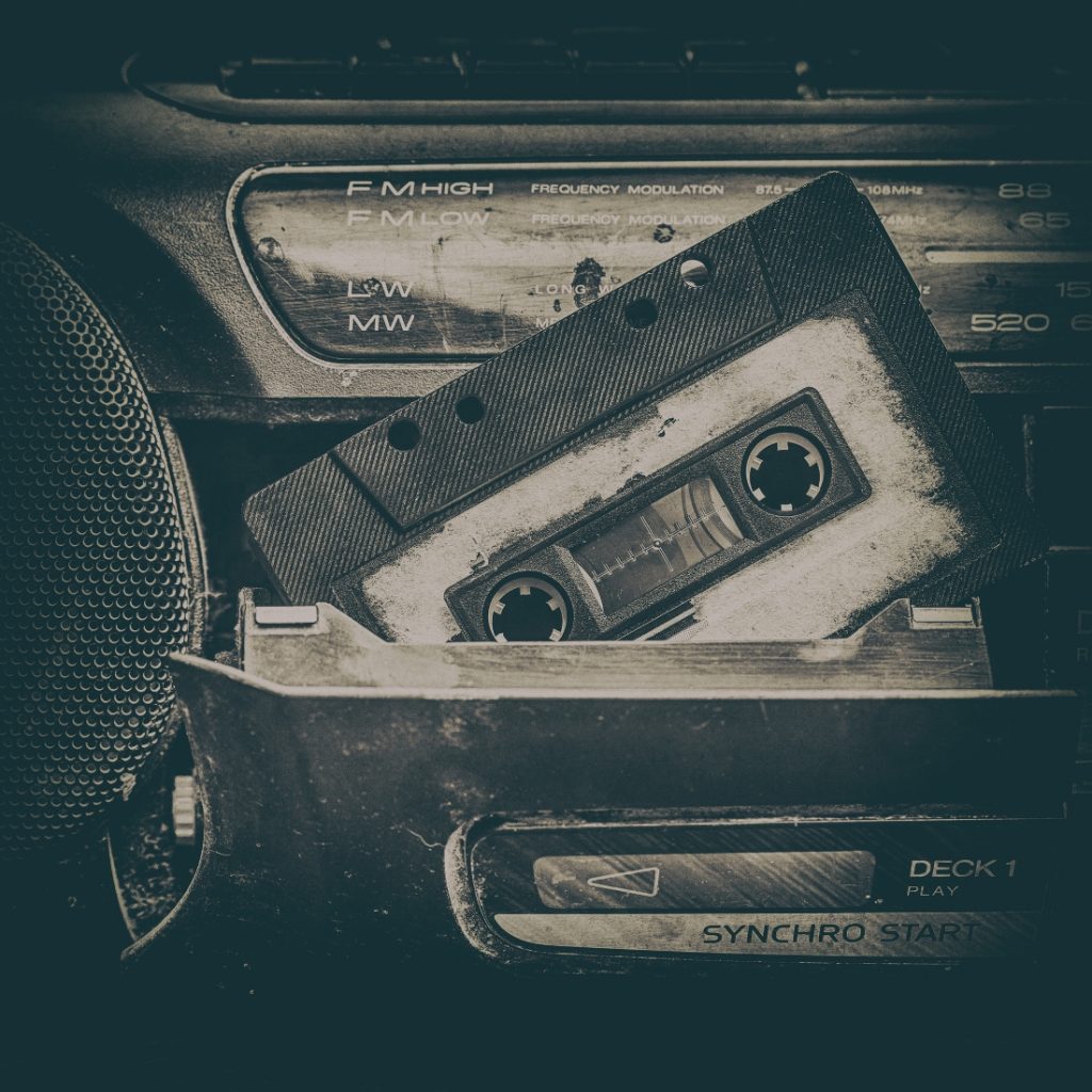 old cassette tape and player