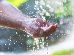 water in hand