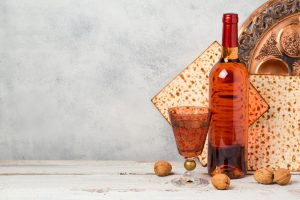 wine and matza bread