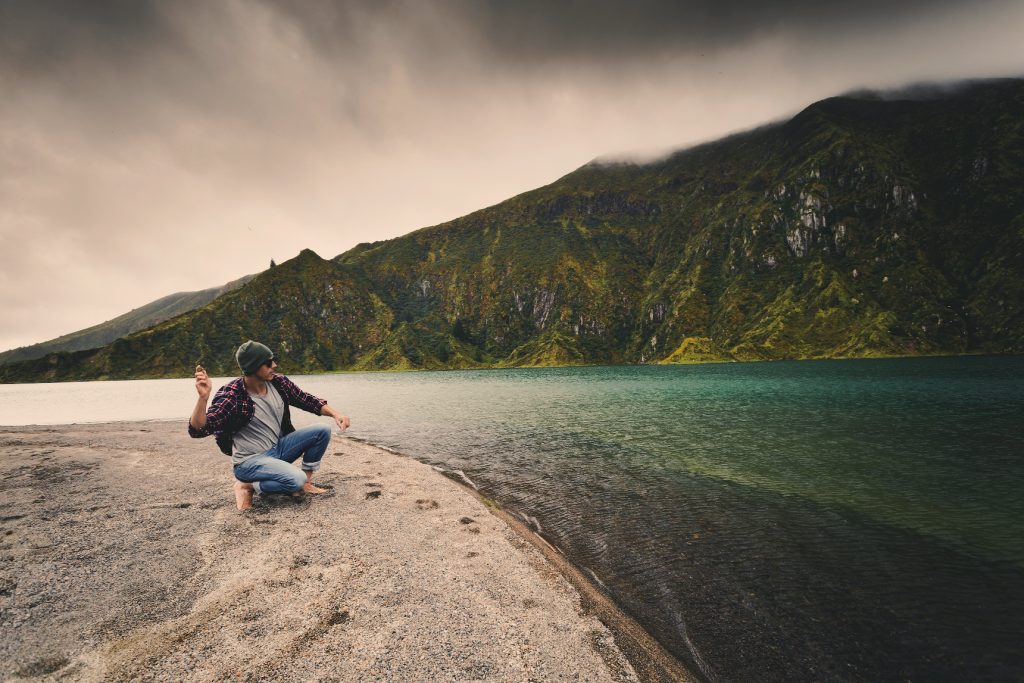 Man throwing a stone