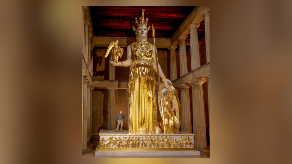 Replica of 5th Century BCE Athena Parthenos
idol at original size - by LeQuire